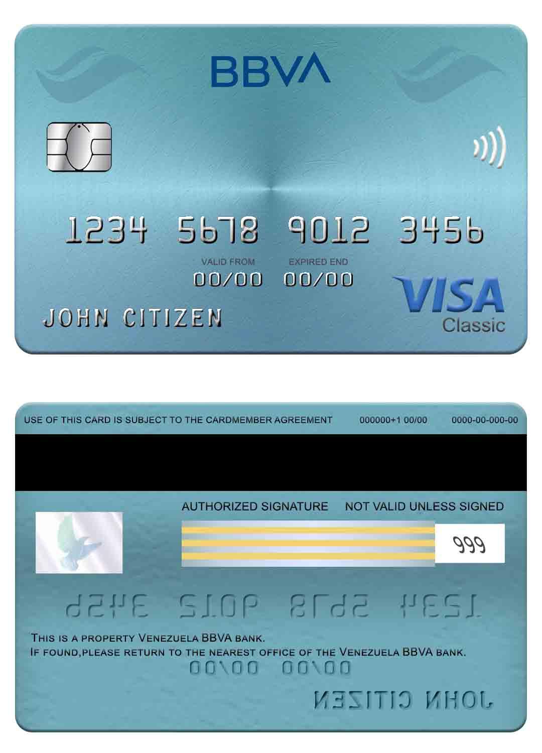 Venezuela BBVA bank visa classic card